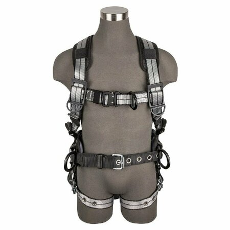 SAFEWAZE PRO+ Slate Construction Harness: Alu 3D, Alu QC Chest, Alu FD, TB Legs PRO35